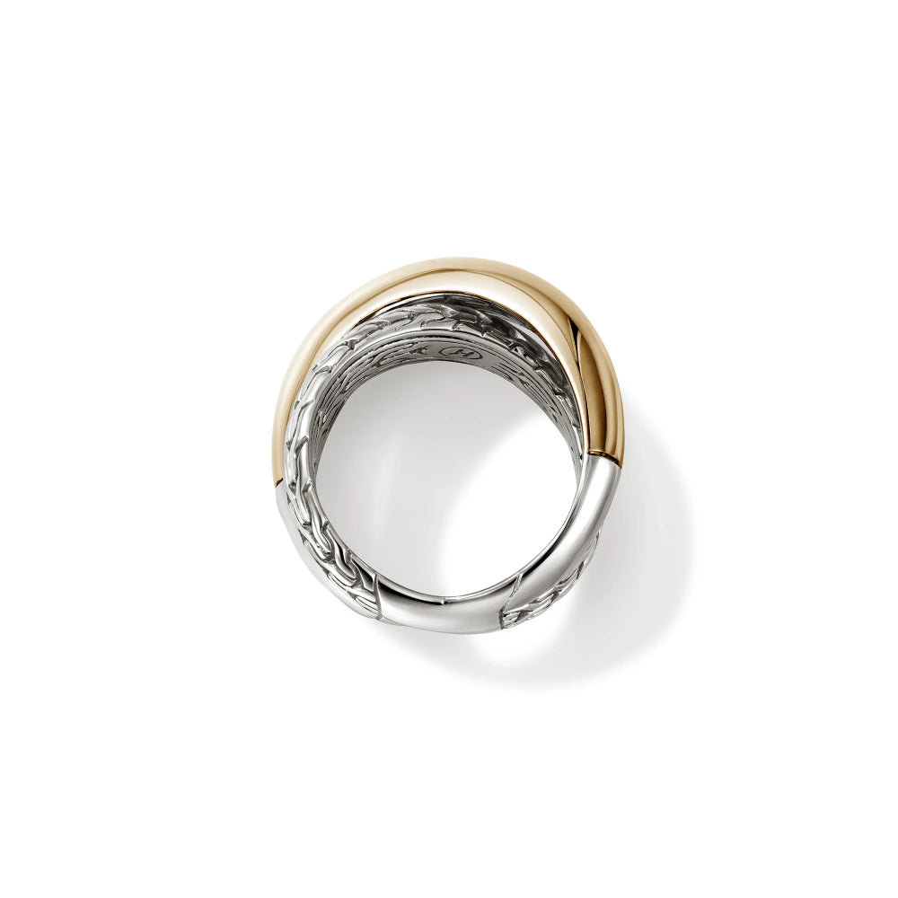 Sterling Silver & Gold Essential Crossover Ring