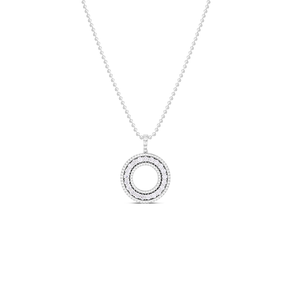 18K Gold Siena Diamond Circle Pendant Necklace