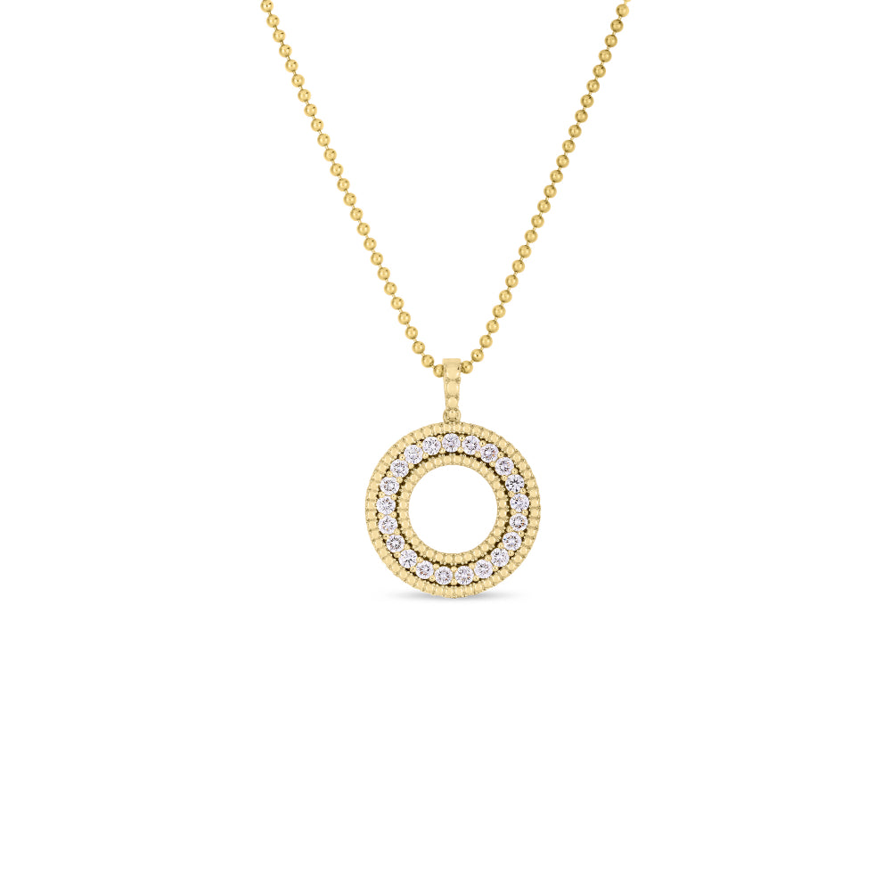 18K Gold Siena Diamond Circle Pendant Necklace