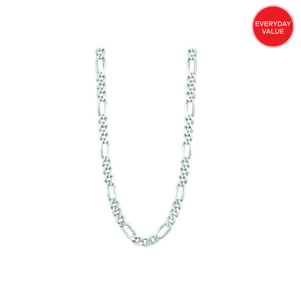 Everyday Value: Sterling Silver Figaro Style Link Chain Necklace
