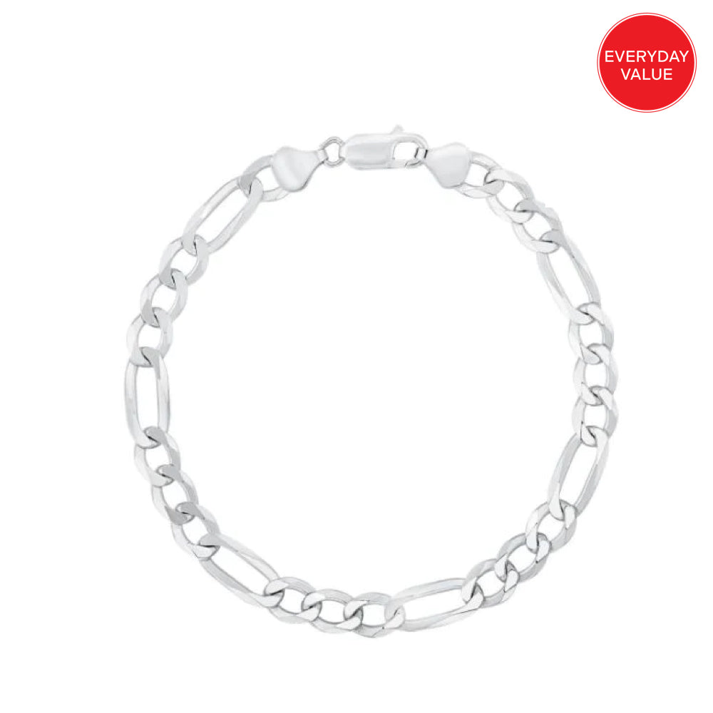Everyday Value: Sterling Silver Figaro Style Chain Bracelet
