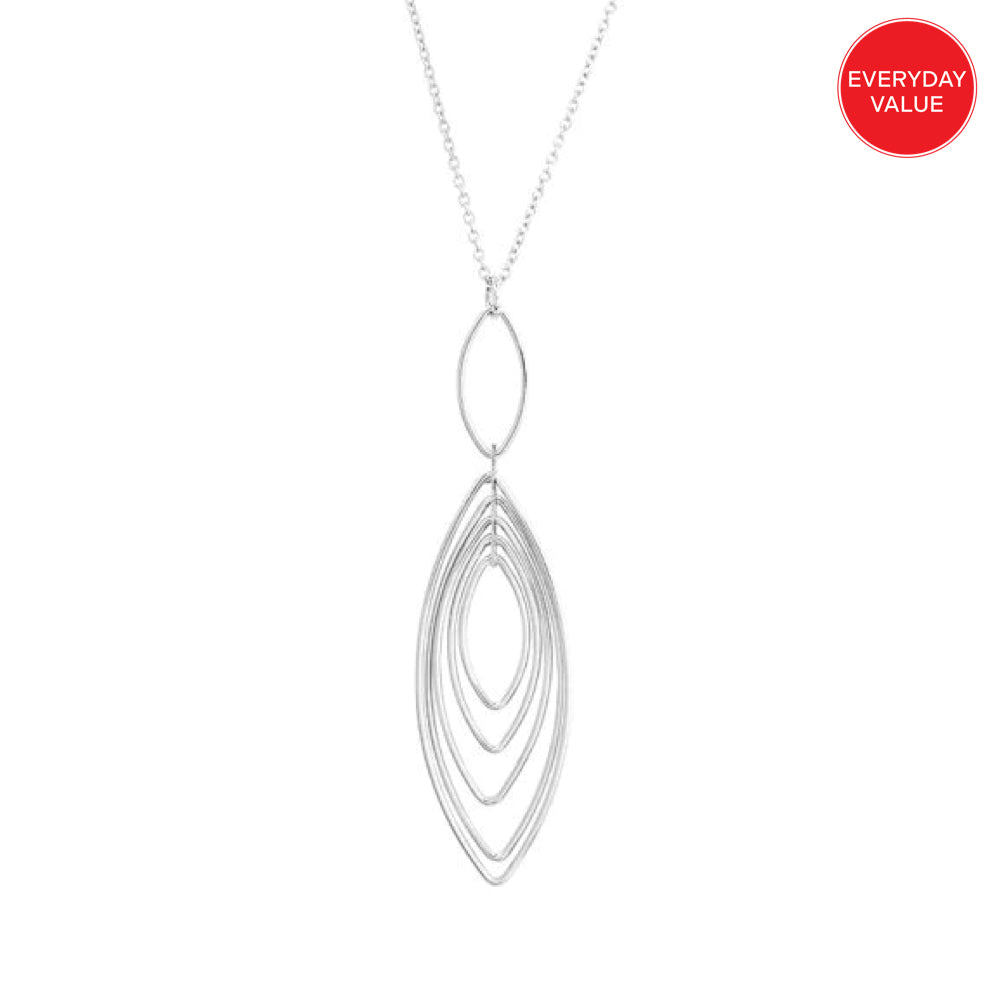Everyday Value: Sterling Silver Marquis Shaped Pendant Necklace