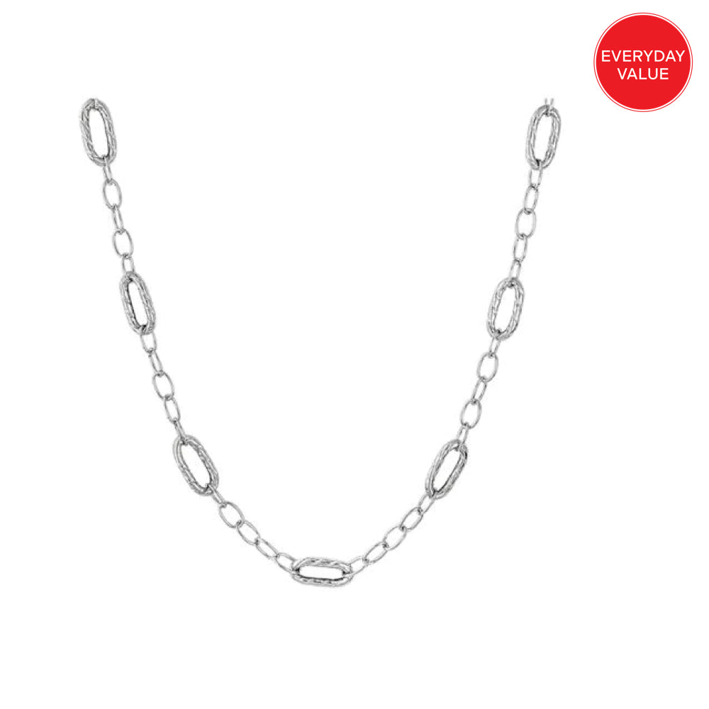 Everyday Value: Sterling Silver Paperclip Station Necklace