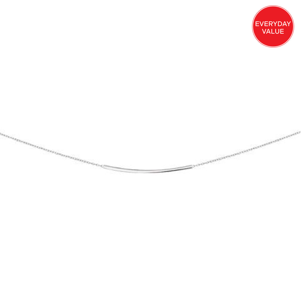Everyday Value: Sterling Silver Curved Bar Station Necklace