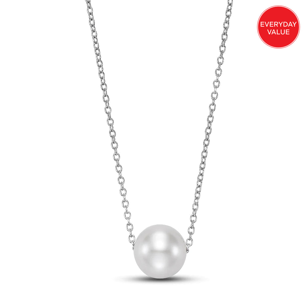 Everyday Value: 14K Gold Floating Pearl Pendant Necklace