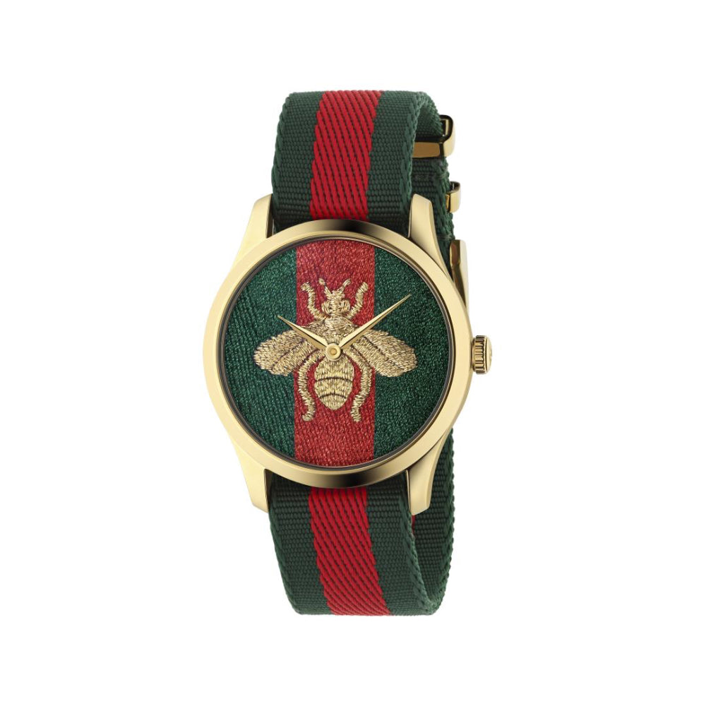 Gucci Stainless Steel and Yellow Gold G-Timeless Bee 38MM Watch