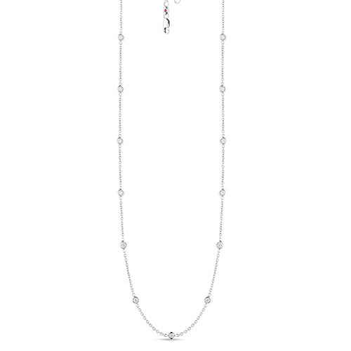 Roberto Coin Diamonds By The Inch 13 Station Necklace in 18K White Gold