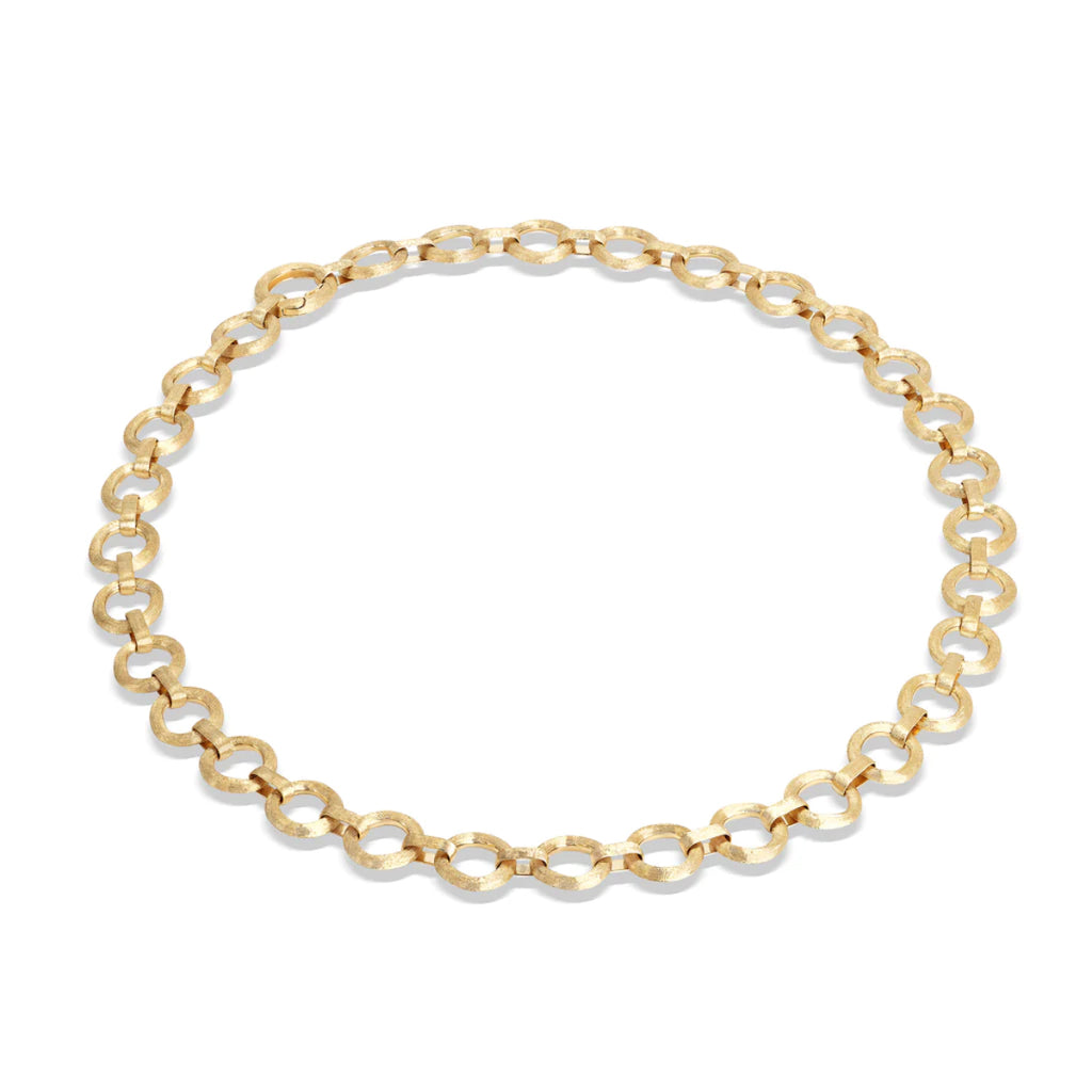 Marco Bicego Jaipur 18K Yellow Gold Flat Link Collar Necklace 