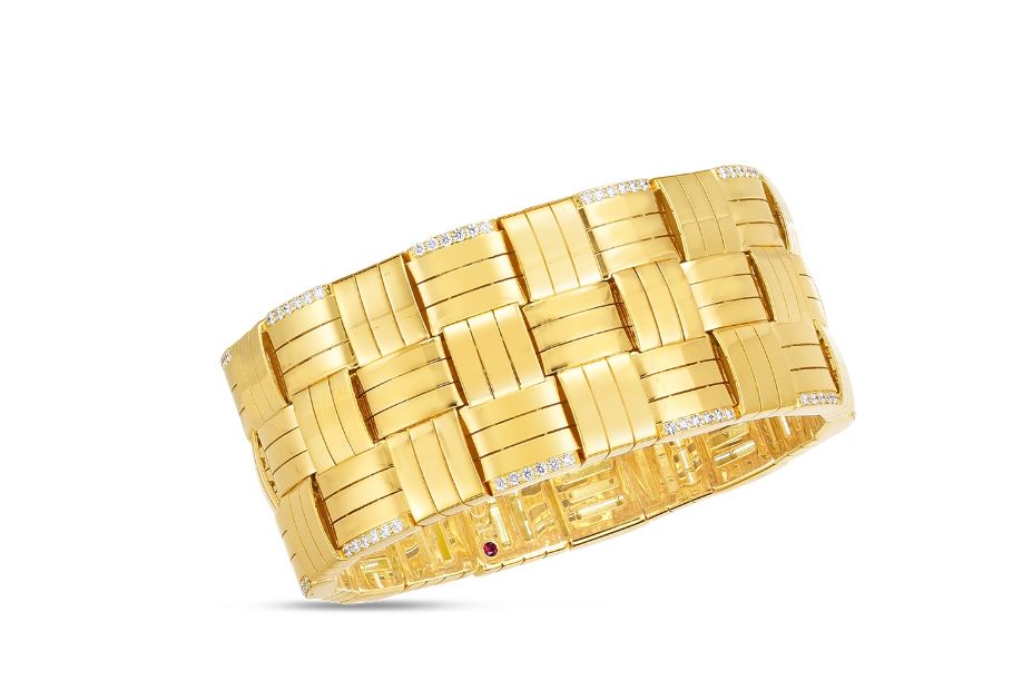 Woven 18K gold Woven Bracelet with Diamonds – Burnell's Fine Jewelry