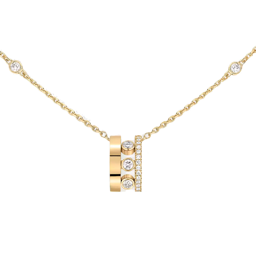 18K Gold Move Romane Diamond Pendant Necklace