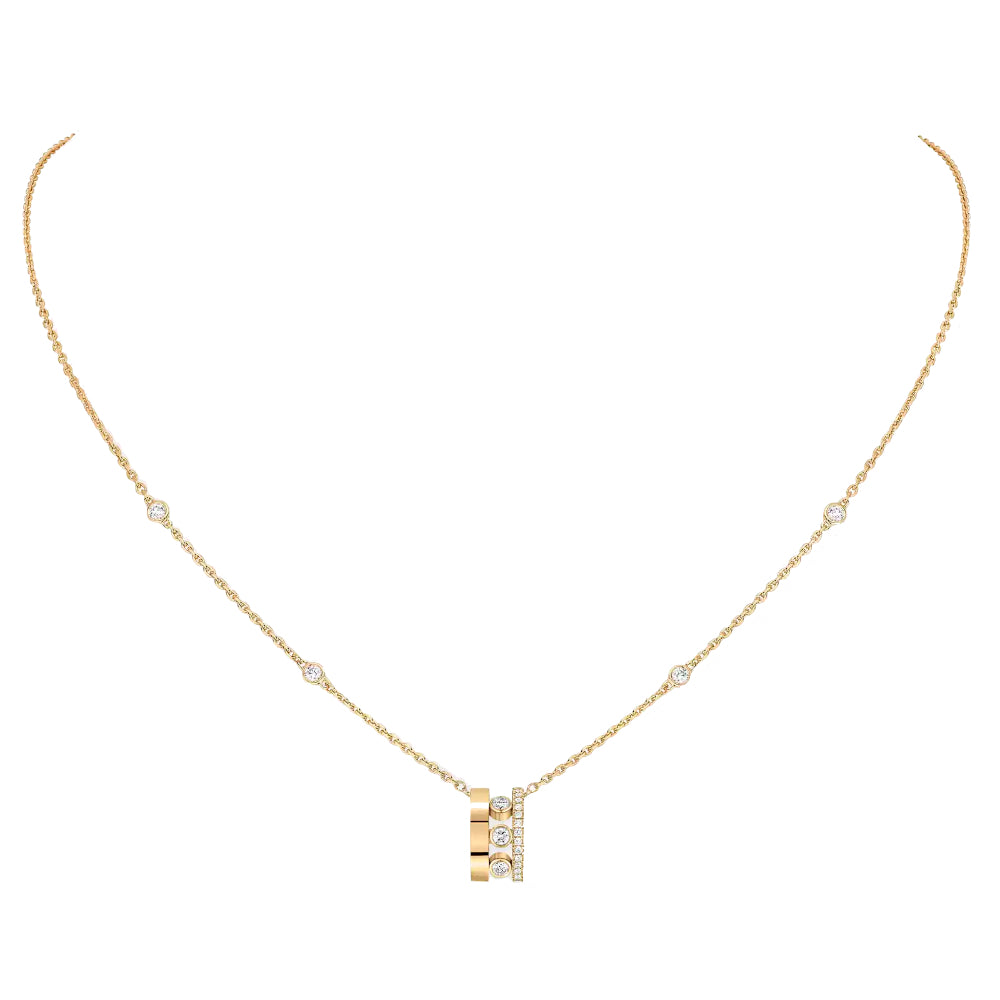 18K Gold Move Romane Diamond Pendant Necklace