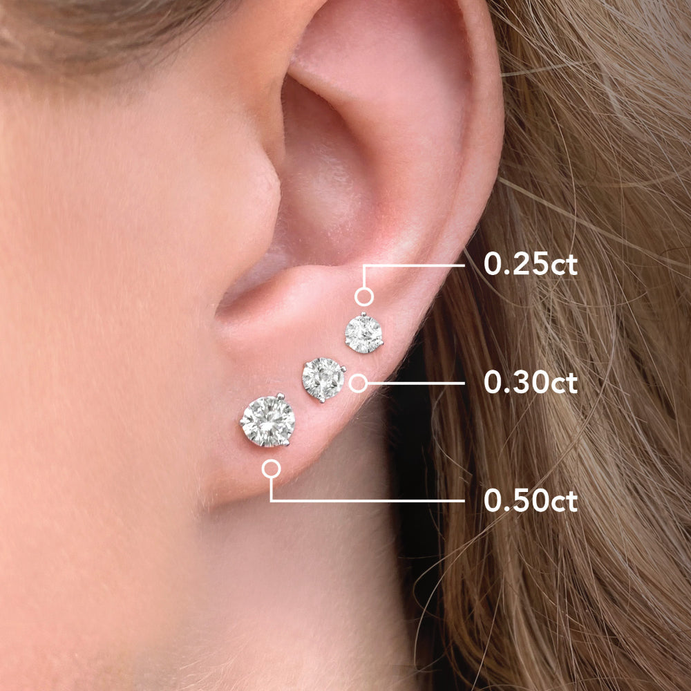 14K Gold Diamond Stud Earrings