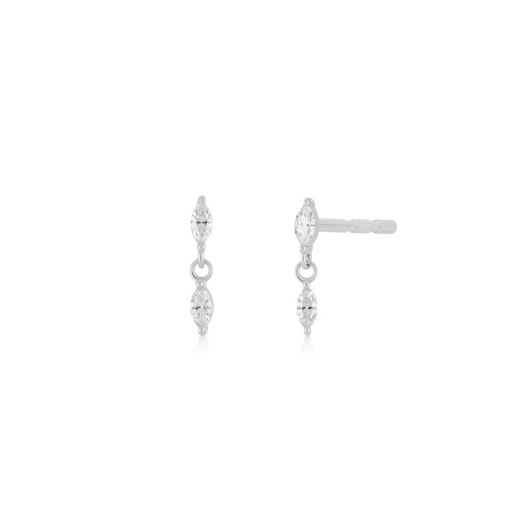 18K White Gold 9 1/2 Cttw Diamond Cluster Drop Dangle Earrings (F-G Color,  VS1-VS2 Clarity) - 14526A