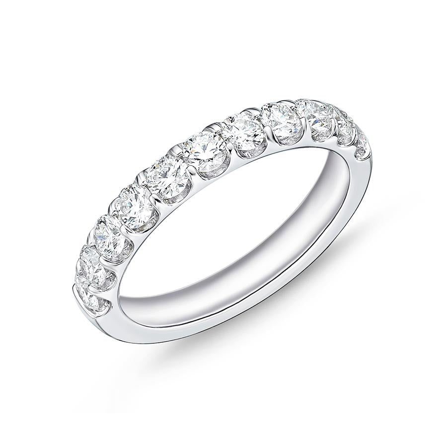 Memoire Odessa Shared Prong Diamond 18K White Gold Wedding Band EROD206