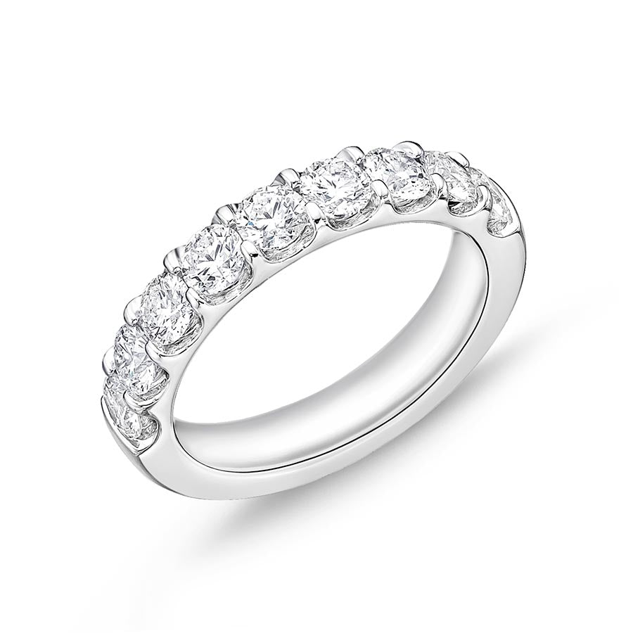Memoire Odessa Shared Prong 1.64ctw Diamond 18K White Gold Wedding Band EROD208