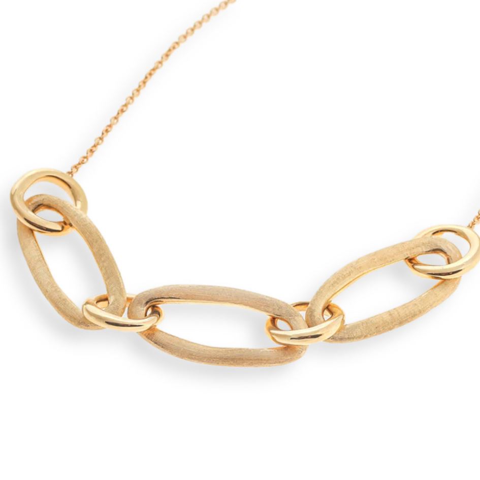 18K Gold Jaipur Gold Mixed Link Half Collar Necklace