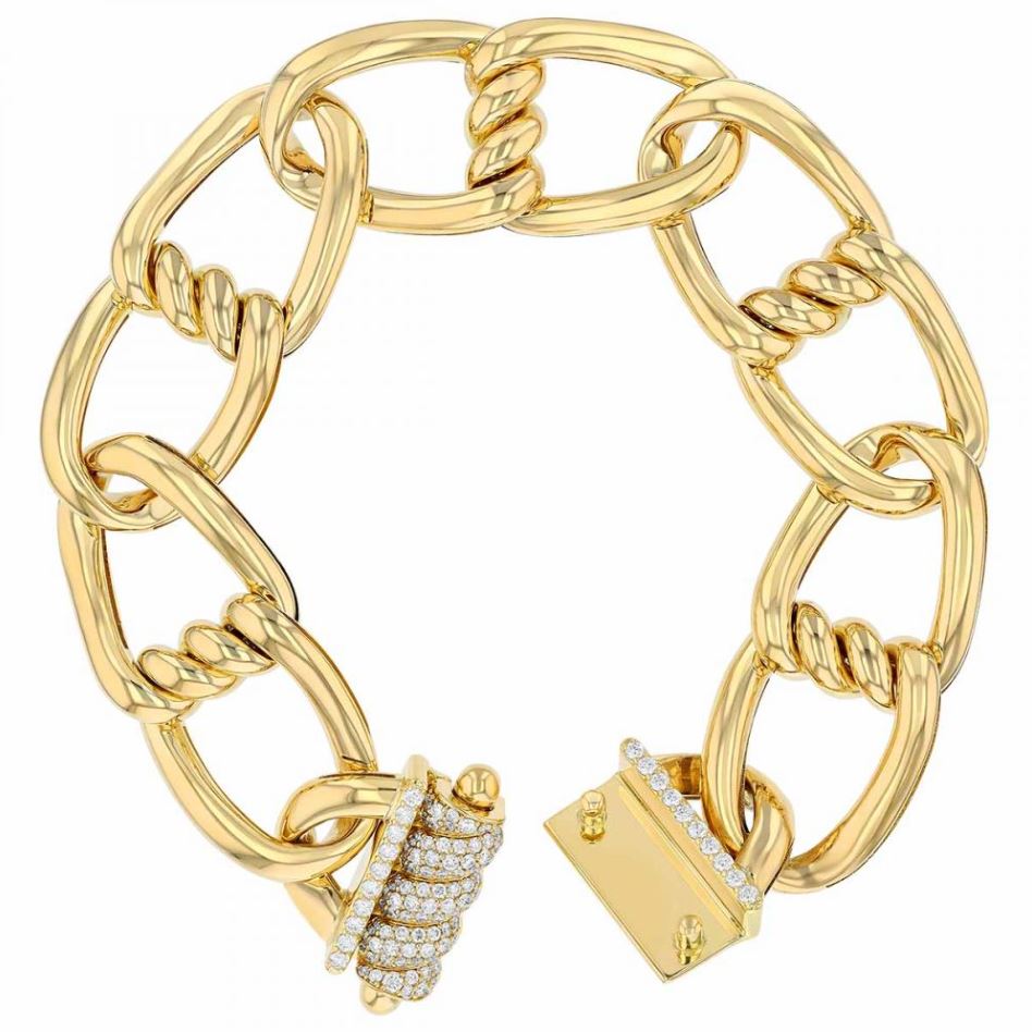 18K Gold Cialoma Diamond Knot Link Bracelet
