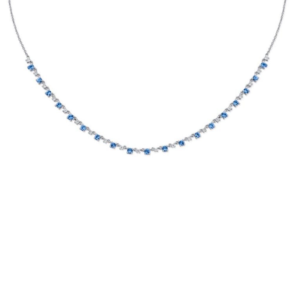 alternating 14K gold sapphire & Diamond Necklace