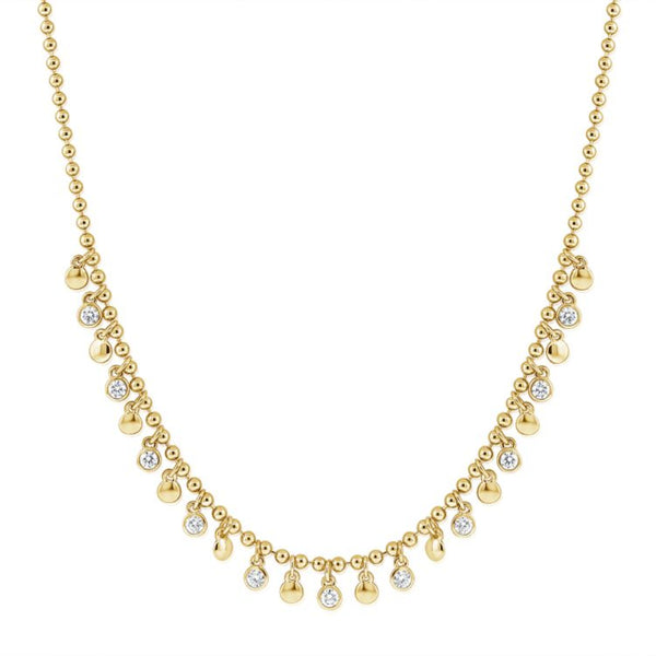 Yellow Gold Diamond drop necklace