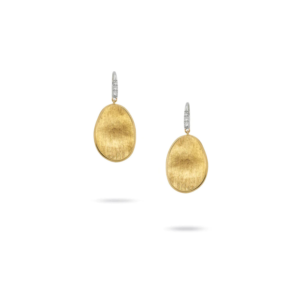 Marco Bicego 18K Yellow Gold Lunaria Diamond Small Drop Earrings 