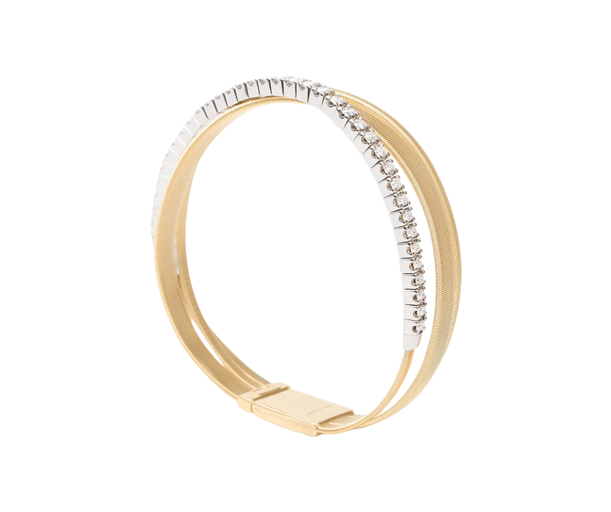 Rizilia Gioielli Strass Taglio Rotondo Multi-Color Tennis Dichiarazione Regalo 18K GP del Braccialetto