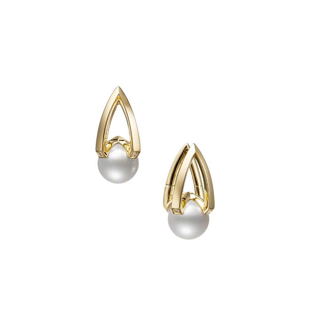 Mikimoto M Collection Yellow Gold Akoya Cultured Pearl Earrings MEA10323ADXK