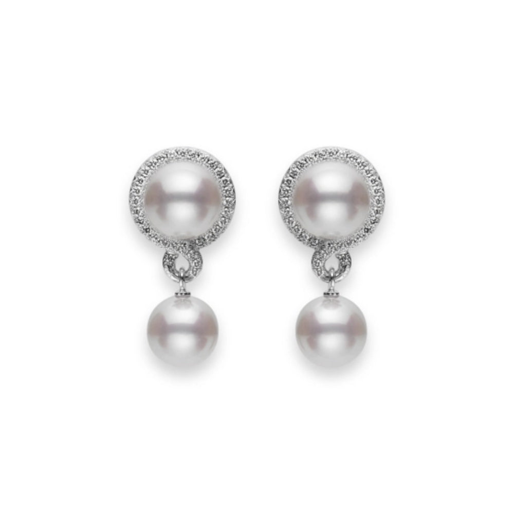 Mikimoto 18K Gold Petit Soleil Akoya Cultured Pearl Drop Earrings