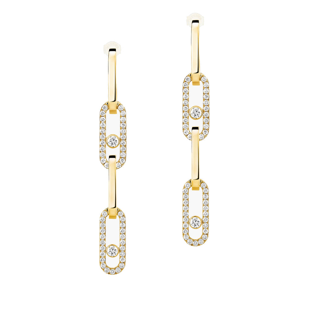 18K Gold Move Link Transformable Diamond Earrings