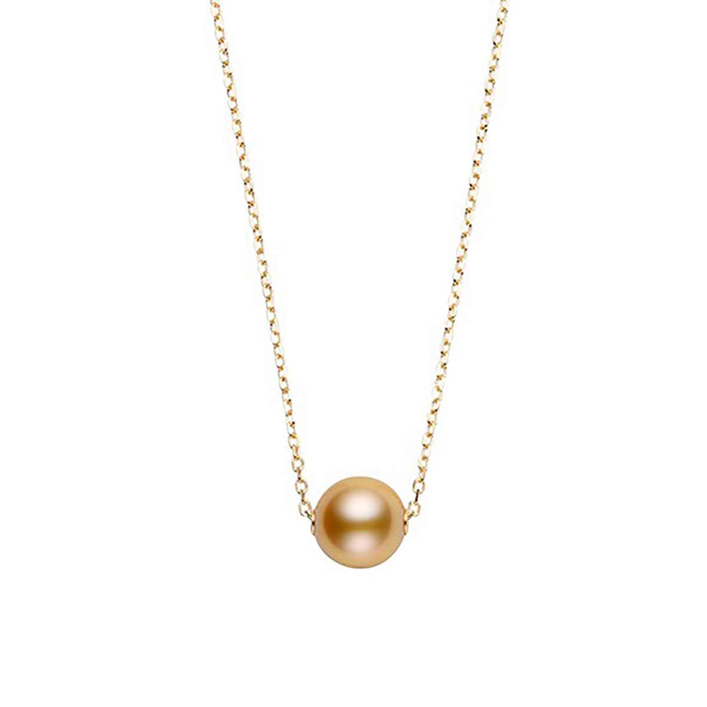 Mikimoto 18K Yellow Gold Necklace With 10mm Golden South Sea Pearl Pendant MPQ10060GXXK