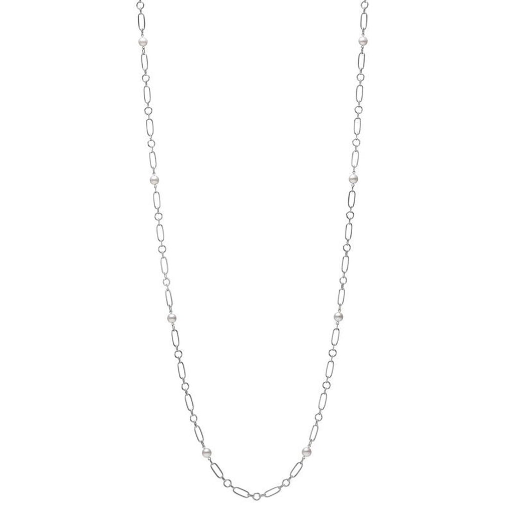Mikimoto M Code Akoya Cultured Pearl Necklace in 18K White Gold MPQ10147AXXW