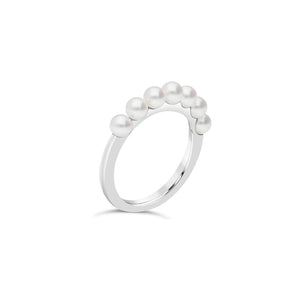 MRQ10045AXXW Mikimoto White Gold with Akoya Pearls Ring