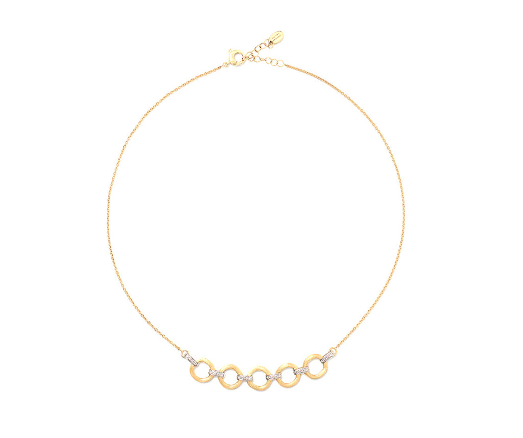 18K Gold Jaipur Gold Four Link Diamond Half Collar Necklace
