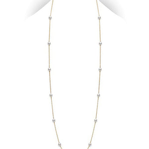 Mikimoto Akoya Pearls 6 x 6.5mm Yellow Gold Long Station Necklace