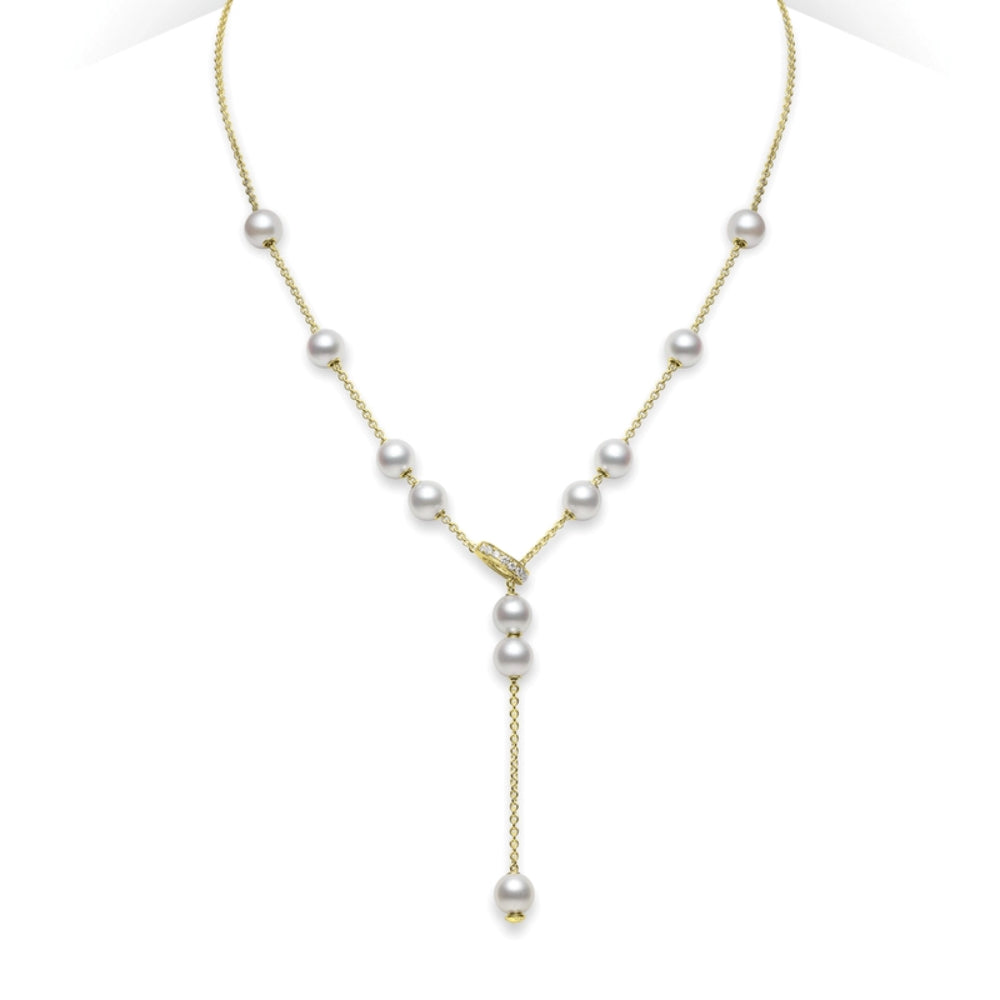 18K Gold Pearls in Motion Akoya Cultured Pearl Necklace