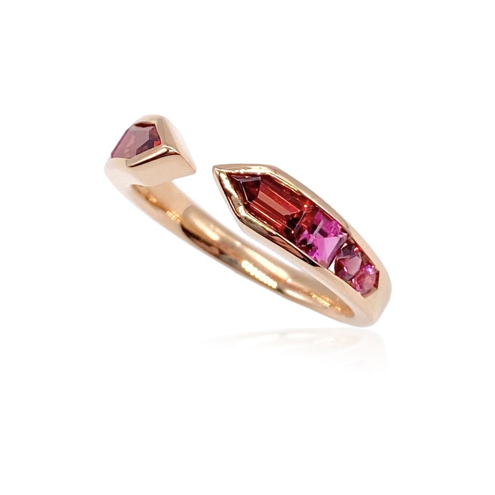 Cirque Limited Edition Meeting Arrows Ring with Red Garnet & Rubellite Tourmaline