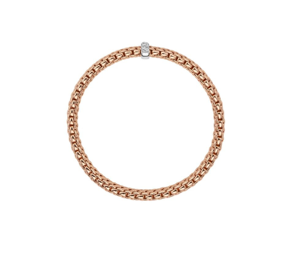 18K Gold Vendome Flex'it Bracelet with White Diamond Rondel