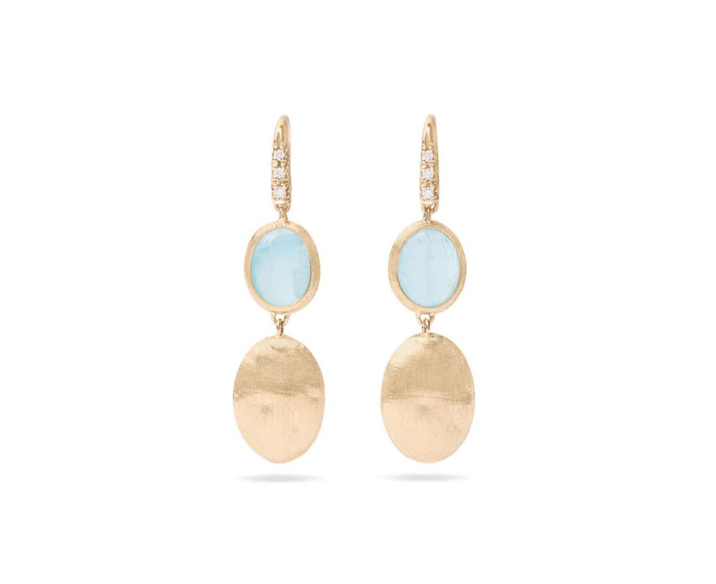 8K Gold Siviglia Aquamarine & Diamond Accent Earrings