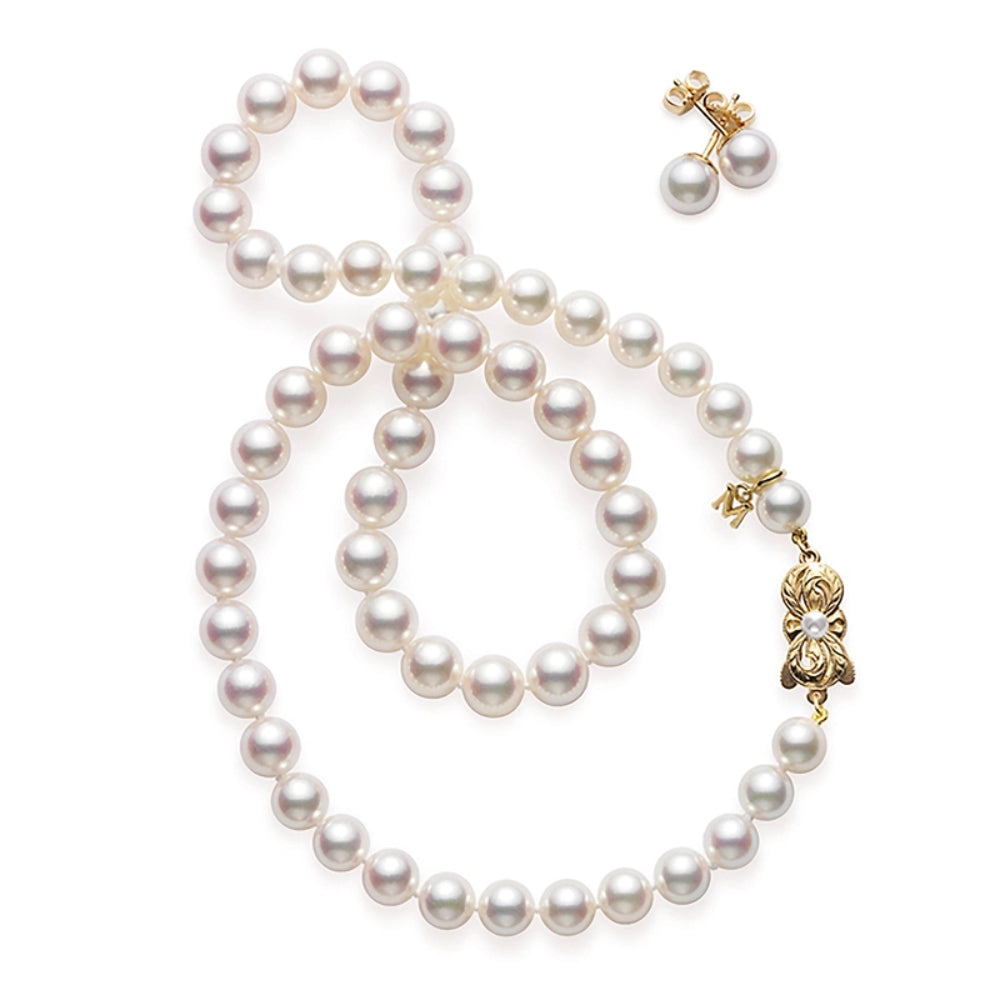 18K Gold Akoya Cultured Pearl Two-Piece Set