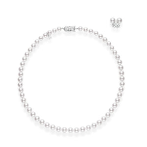 Mikimoto 18K Gold Akoya Cultured Pearl Two-Piece Set 