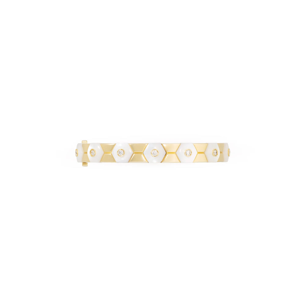 18K Gold Baia Sommersa Diamond and Mother Of Pearl Bracelet