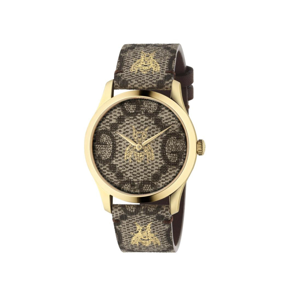 Gucci G-Timeless Yellow Gold GG & Bee 38MM Watch