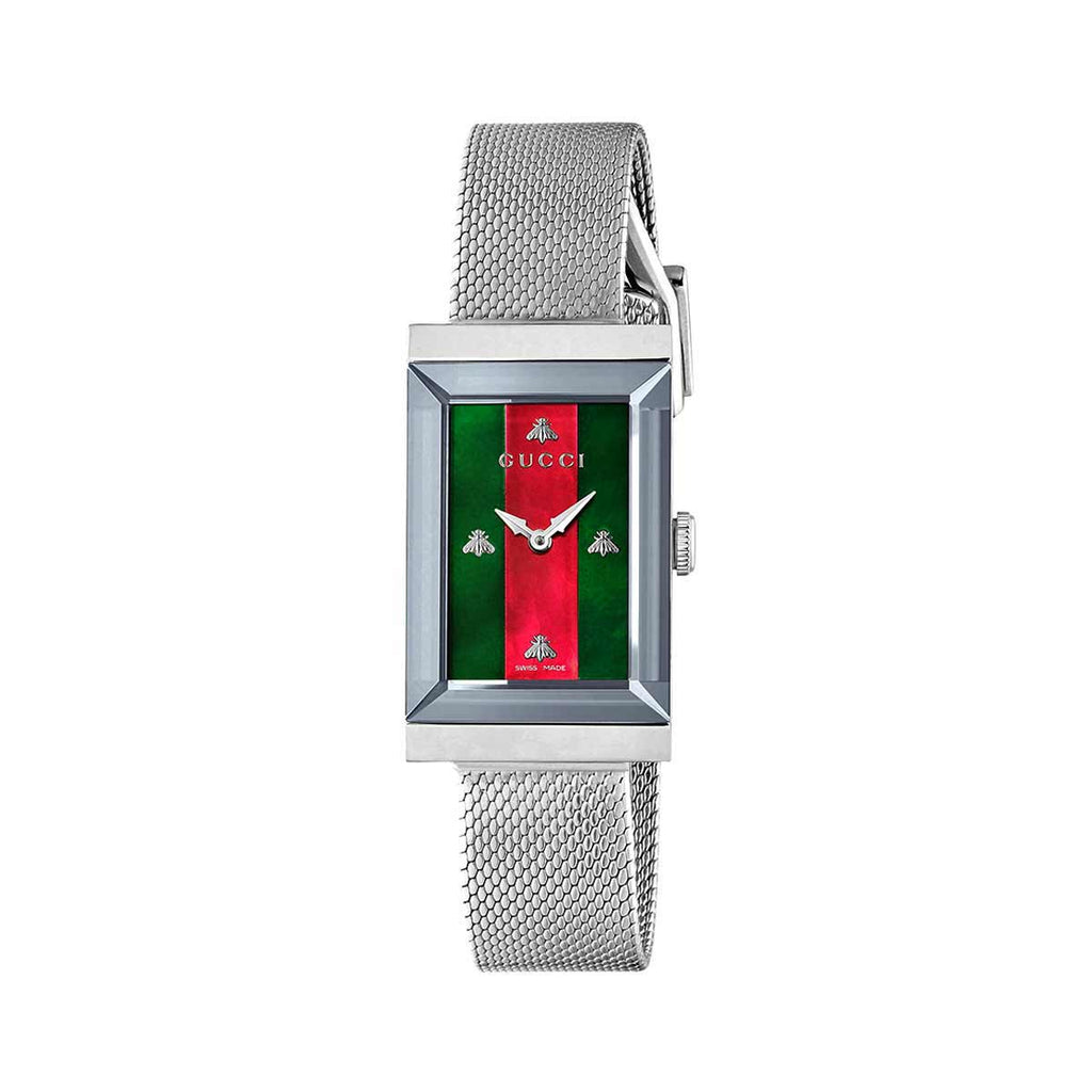 Gucci Steel G-Frame Watch With Mother of Pearl Bracelet YA147401
