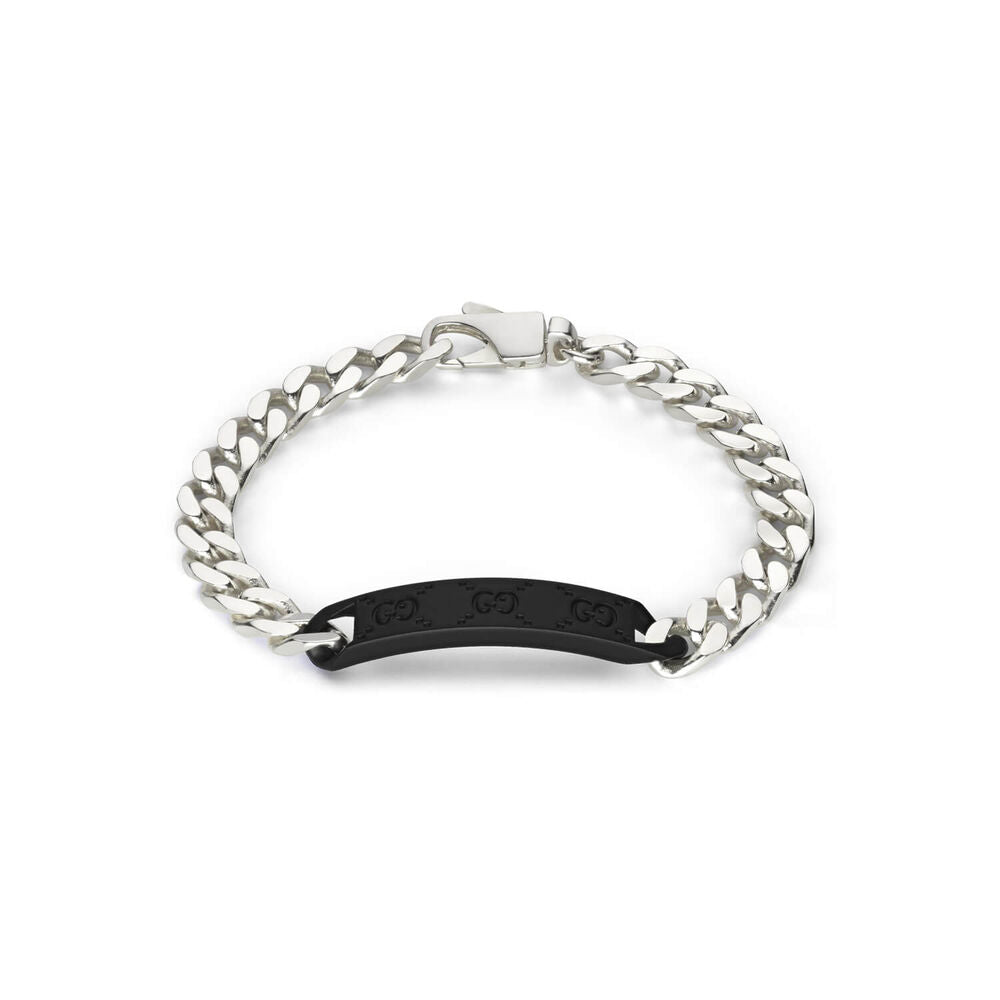 Sterling Silver GG Tag Bracelet 