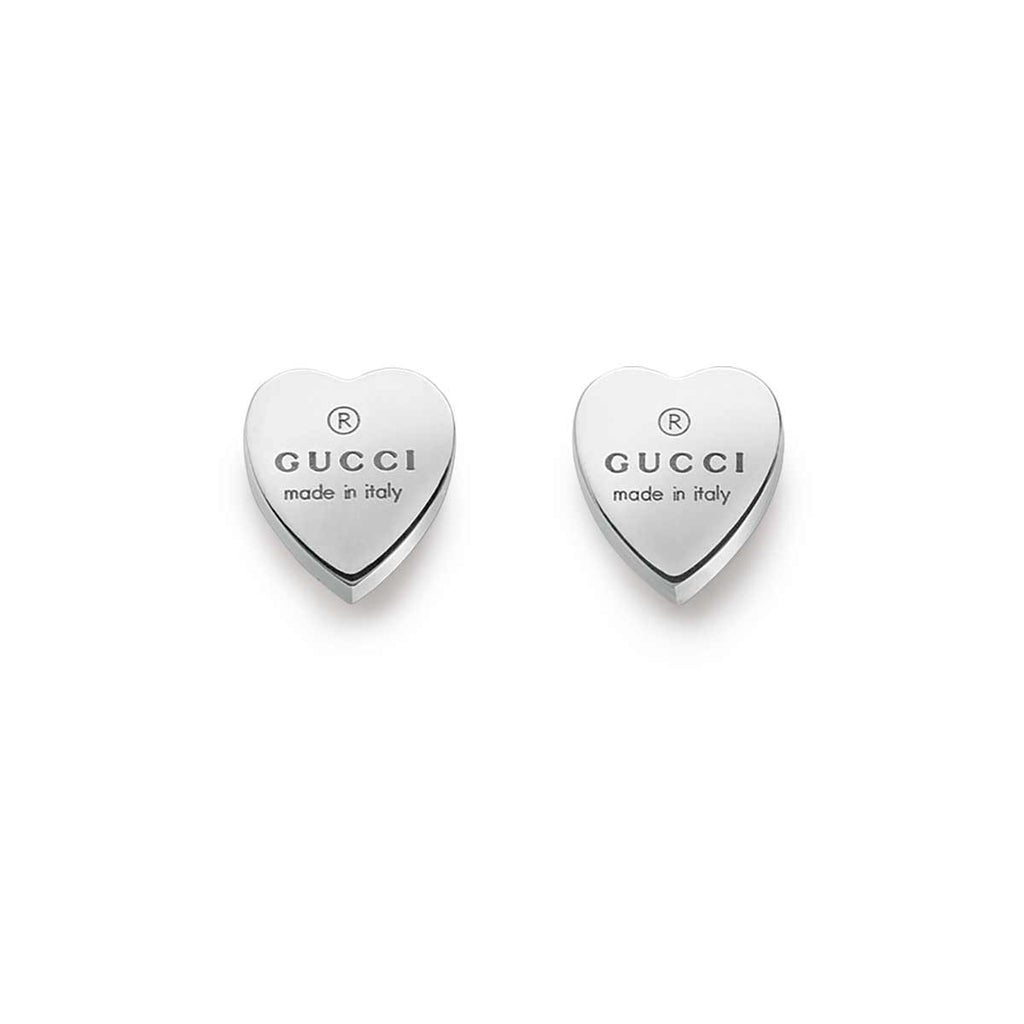 Gucci Trademark Heart Stud Earrings in Sterling Silver YBD223990001