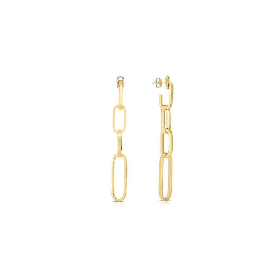 18K Gold Navarra Diamond Link Earrings